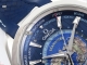 VS厂复刻欧米茄海马Aqua Terra 150M GMT Worldtimer深蓝色世界时胶带款高仿手表细节图