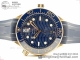 VSF厂复刻欧米茄海马Seamaster Diver 玫瑰金蓝面海马300胶带款高仿手表细节图