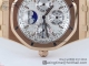 APS厂复刻爱彼皇家橡树离岸万年历ROYAL OAK PERPETUAL CALENDAR全玫瑰金白面钢带款高仿手表细节图