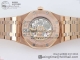 APS厂复刻爱彼皇家橡树离岸万年历ROYAL OAK PERPETUAL CALENDAR全玫瑰金白面钢带款高仿手表细节图