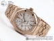 APS厂复刻爱彼皇家橡树Royal Oak 15454全玫瑰金白面霜金钢带款高仿手表细节图