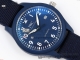 ZF厂复刻IWC万国飞行员Pilot’s Watch Laureus Blue Ceramic IW328101 飞行员蓝色陶瓷蓝色尼龙表带款高仿手表细节图